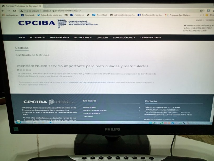 Atención: Nuevo servicio importante para matriculadas y matriculados