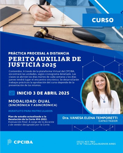 PRÁCTICA PROCESAL A DISTANCIA - PERITO AUXILIAR DE JUSTICIA 2025
