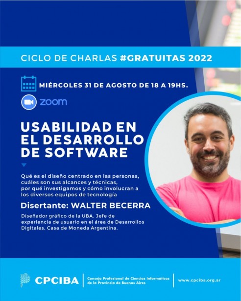 CICLO DE CHARLAS GRATUITAS 2022 - USABILIDAD EN EL DESARROLLO DE SOFTWARE