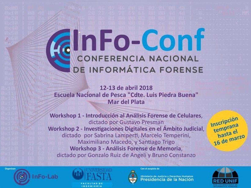 En Mar del Plata, 12 y 13 de abril: Conferencia Nacional de Informática Forense 