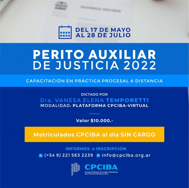 Capacitación Peritos Auxiliar de Justicia 2022