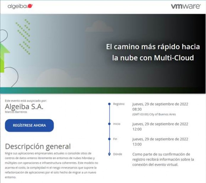 Evento vmware: El camino más rápido hacia la nube con Multi-Cloud